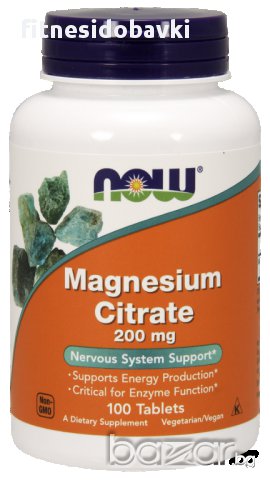 NOW Magnesium Citrate, 100 таблетки / 250 таблетки, снимка 1 - Хранителни добавки - 9280441