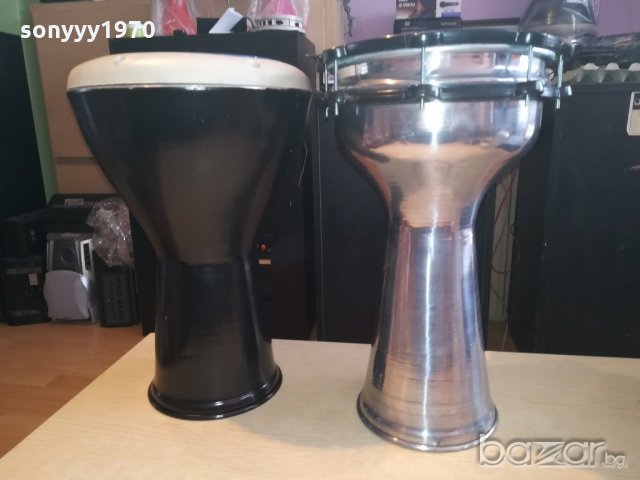 НОВИ тарамбуки-черна метална и сива алуминиева-40х25см, снимка 5 - Ударни инструменти - 21117232