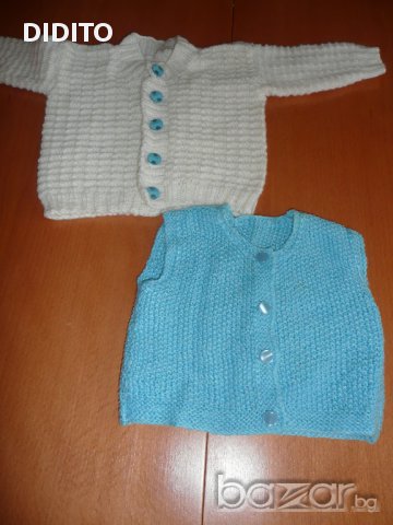 Плетени жилетка и елече за бебче, снимка 1 - Жилетки и елечета за бебе - 11654822