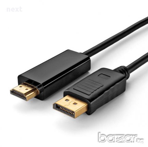 DisplayPort към HDMI качествен кабел 3м мъжко-мъжко + Гаранция, снимка 1 - Кабели и адаптери - 14714443