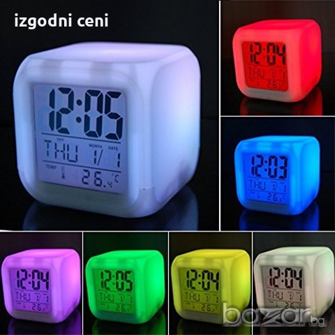 LED часовник със сменящи се цветове, снимка 2 - Други - 20368678