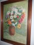 Люба Паликарова стара картина акварел натюрморт цветя  1975, снимка 3