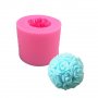 3D Кръг кълбо топка от рози цилиндър силиконов молд форма за украса торта фондан сапун свещ гипс, снимка 1