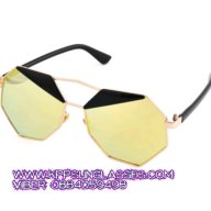 слънчеви очила многоъгълни златни, снимка 1 - Слънчеви и диоптрични очила - 18460194