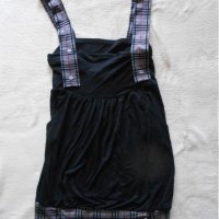 Нова рокля сукман черно с каре seashell / sea shell, снимка 6 - Сукмани - 21245657