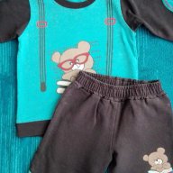Бебешки комплект за момче от две части + блузка с дълъг ръкав, снимка 1 - Комплекти за бебе - 15911285