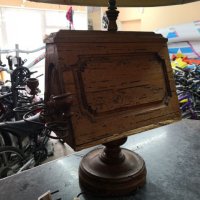 Стара настолна лампа дърво/месинг, снимка 6 - Антикварни и старинни предмети - 24645021