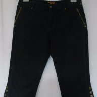 Черни еластични дънки с велур ефект” Jasmin”-design, снимка 1 - Къси панталони и бермуди - 15228629