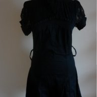 Черна рокля памук и дантела , снимка 3 - Рокли - 17063517