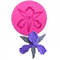 Орхидея ирис цвете силиконов молд форма декорация торта фондан шоколад и др., снимка 1 - Форми - 17755146