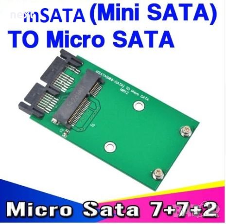 Адаптер 1.8" Micro SATA HDD към mSATA SSD + Гаранция, снимка 1