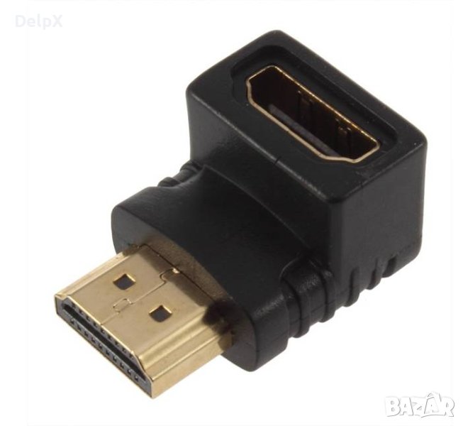 Букса преходна ъглова HDMI(ж)/HDMI(м), снимка 1