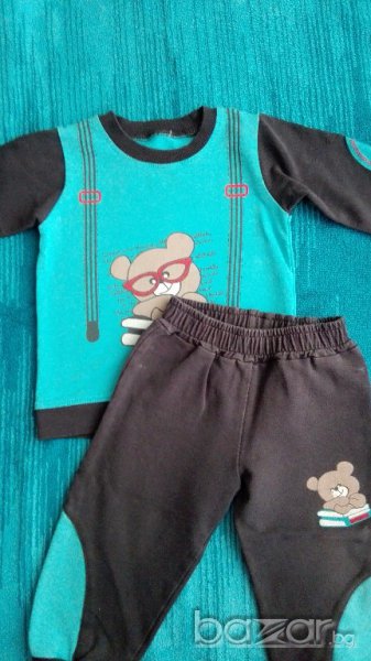 Бебешки комплект за момче от две части + блузка с дълъг ръкав, снимка 1