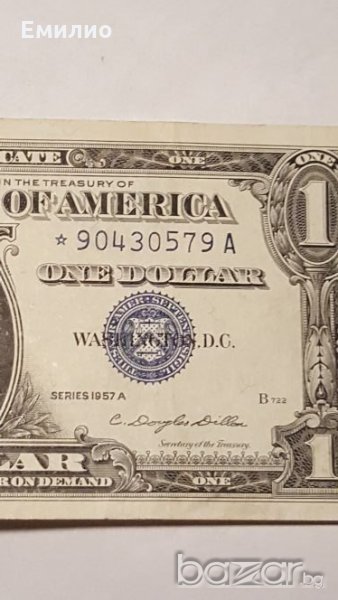 Rare $ 1 Dollar Star 1957-A / XF, снимка 1