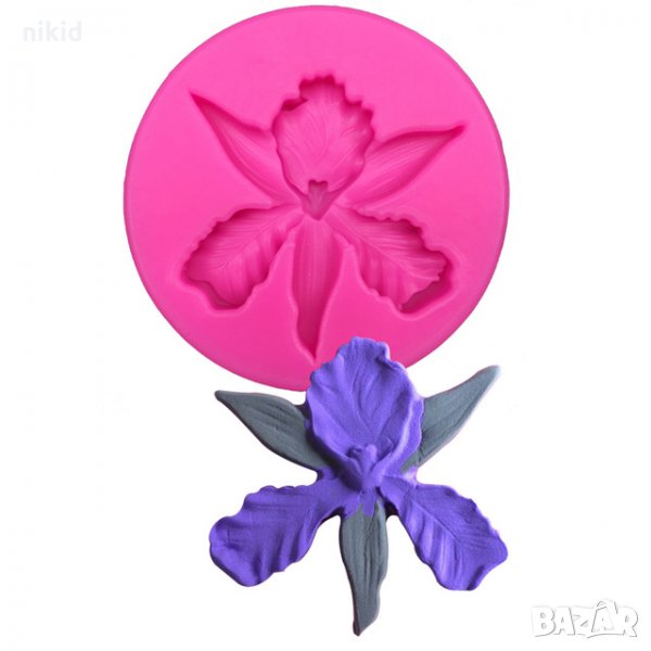 Орхидея ирис цвете силиконов молд форма декорация торта фондан шоколад и др., снимка 1