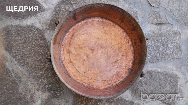 Стара кована медна бакърена тава., снимка 5 - Антикварни и старинни предмети - 20516220