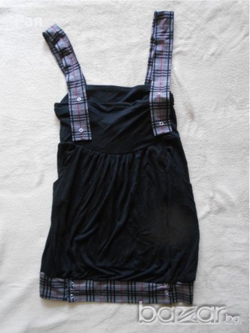 Нова рокля сукман черно с каре seashell / sea shell, снимка 6 - Сукмани - 21245657