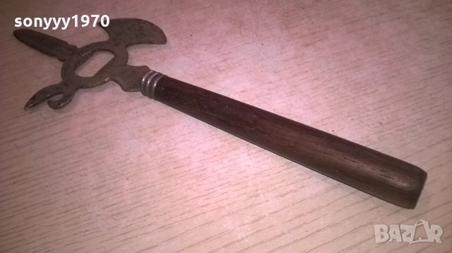 нож-32х11см-интересен метален с дървена дръжка-внос франция, снимка 9 - Колекции - 26193552