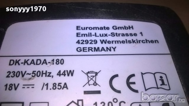 Euromate gmbh-germany 18v/1.8amp-charger-внос швеицария, снимка 10 - Други инструменти - 15792247