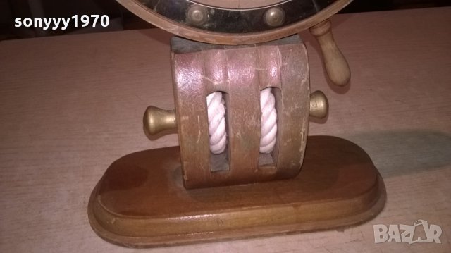 корабен рул с часовник-34х21х9см-внос швеицария, снимка 6 - Колекции - 26045390