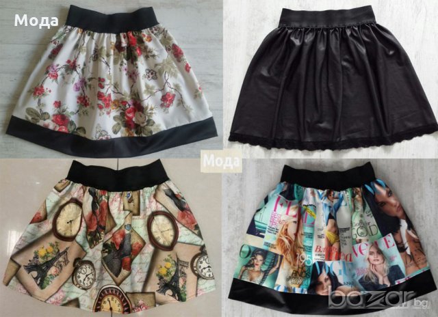 Кожена пола с дантела НОВА ПО ВАШИ РАЗМЕРИ и принт, снимка 6 - Поли - 12253497