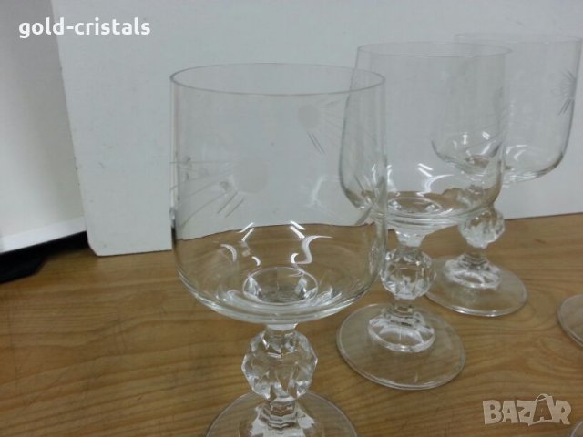 Ретро кристални чаши за вино , снимка 4 - Антикварни и старинни предмети - 22519949