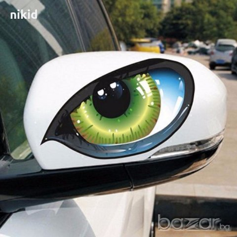 Зелени очи  3D стикер лепенка за автомобил кола автостикер, снимка 2 - Аксесоари и консумативи - 20253122
