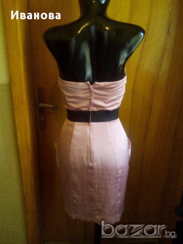 Бебешко розова къса сатенена рокля H&М С, снимка 2 - Рокли - 14664517
