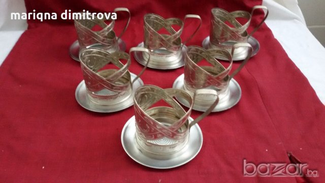 руски стакани подстакани  мнц, снимка 1 - Антикварни и старинни предмети - 18472088