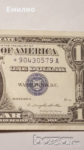 Rare $ 1 Dollar Star 1957-A / XF, снимка 1 - Нумизматика и бонистика - 19862889