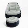 Надуваеми, кресло фотьойл барбарон и пуф табуретка велур Intex, 99х130х76 см. и 64х28 см. до 100 кг, снимка 9