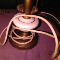 Стара настална ретро нощна лампа от соца с порцелан, снимка 3 - Други стоки за дома - 42797171