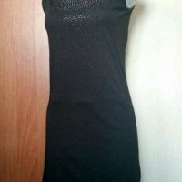 Спортно елегантна черна рокля, с лека сребриста украса👗🍀S/M👗🍀арт.1075, снимка 1 - Рокли - 29995847