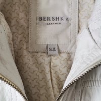Bershka - естествена кожа;  бяло кожено яке, снимка 5 - Якета - 36974141