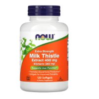 За черния дроб Силимарин NOW Foods, Milk Thistle Extract, Extra Strength, 450 mg, 120 Softgels, снимка 1 - Хранителни добавки - 42083516