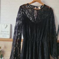 Черна рокля с дантела H&M , снимка 9 - Рокли - 44247087