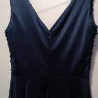 Дълга официална, бална, тъмно синя рокля размер М/Л, снимка 7 - Рокли - 38017060