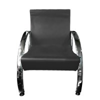 Стол чакалня за фризьорски или козметичен салон с метални подлакътници 388 - черен, снимка 2 - Фризьорски столове - 37257074