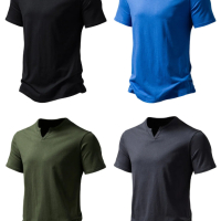 Мъжка едноцветна лятна тениска с къс ръкав, 4цвята , снимка 1 - Тениски - 44776441