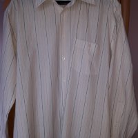 Мъжка риза дълъг ръкав Lobus Giovanni бяла с цветни райета 41/42, снимка 1 - Ризи - 29163259