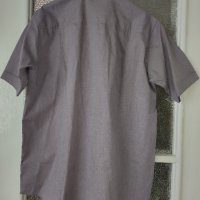 Мъжка риза с къс ръкав в цвят тъмен люляк размер M 15 лв., снимка 6 - Ризи - 42619800