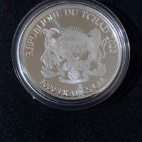 Чад 2023 - 1 OZ - 5000 франка CFA - Богиня Европа – Сребърна монета, снимка 3 - Нумизматика и бонистика - 44738069