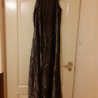 Разкошна кадифена/плюшена дълга рокля, снимка 1 - Рокли - 31005376