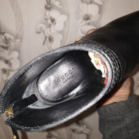 GUCCI  Diane с цип на глезена от телешка кожа обувки на ток номер 37, снимка 9 - Дамски обувки на ток - 44605563