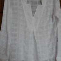 Бяла блуза с дълъг ръкав, снимка 2 - Ризи - 42674797