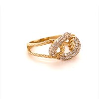 Златен дамски пръстен 2,37гр. размер:56 14кр. проба:585 модел:16561-3, снимка 3 - Пръстени - 40606003