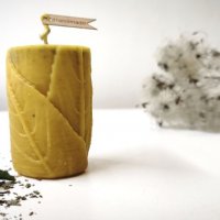 Свещ от пчелен восък с лимонена трева и мента, снимка 1 - Други - 40064959