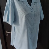 Риза с декорации от копринена бродерия / голям размер , снимка 2 - Ризи - 29698002