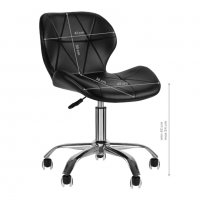 Козметичен стол - табуретка с облегалка QS-06 42/54 см - бяла /черна, снимка 13 - Друго оборудване - 39929529