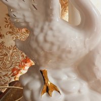 Настолна порцеланова лампа с лебеди, снимка 7 - Настолни лампи - 42492582